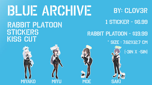 Clov3r - RABBIT Platoon Office Lady Blue Archive Stickers